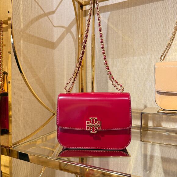 Tory Burch Britten Small Adjustable Shoulder Bag 143936 Bartlett Red $650 - Picture 1 of 7